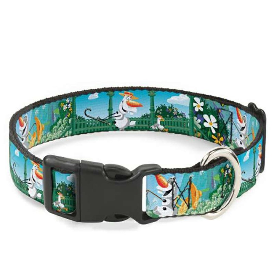 Home & Decor * | Best-Selling Disney Designer Breakaway Pet Collar Frozen Olaf Garden Scenes