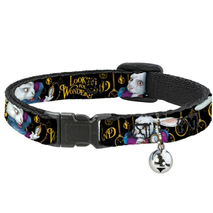 Home & Decor * | Official Disney Designer Cat Collar White Rabbit Looking For Wonderland