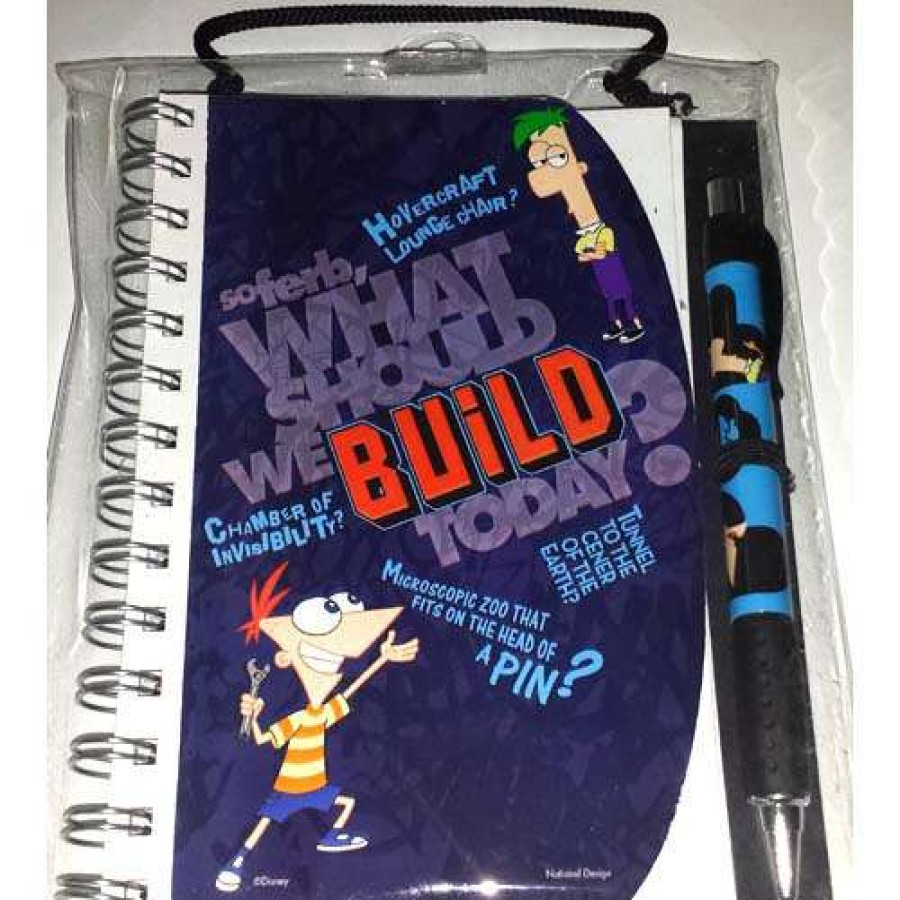 Home & Decor * | Offering Discounts Disney Deluxe Autograph Book Set Phineas & Ferb