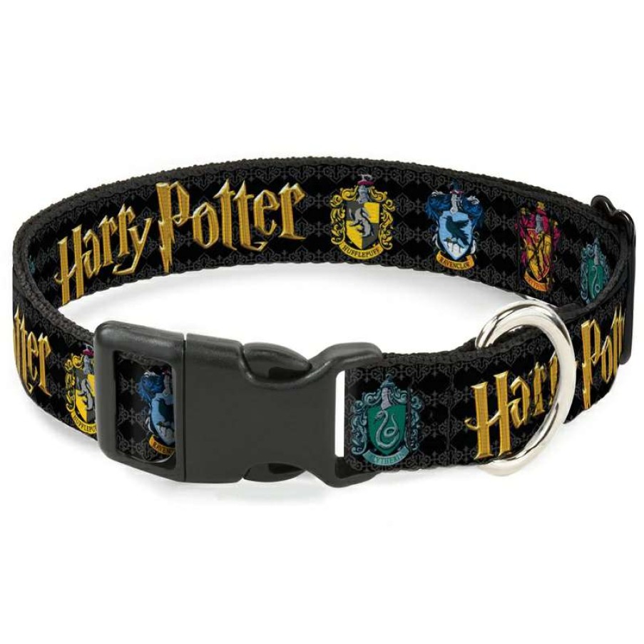 Home & Decor * | Discount Disney Designer Breakaway Pet Collar Hogwarts Houses Coat Of Arms