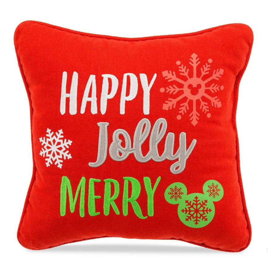 Home & Decor * | Disney Throw Pillow Nordic Winter Happy Jolly Merry Holiday Exclusive