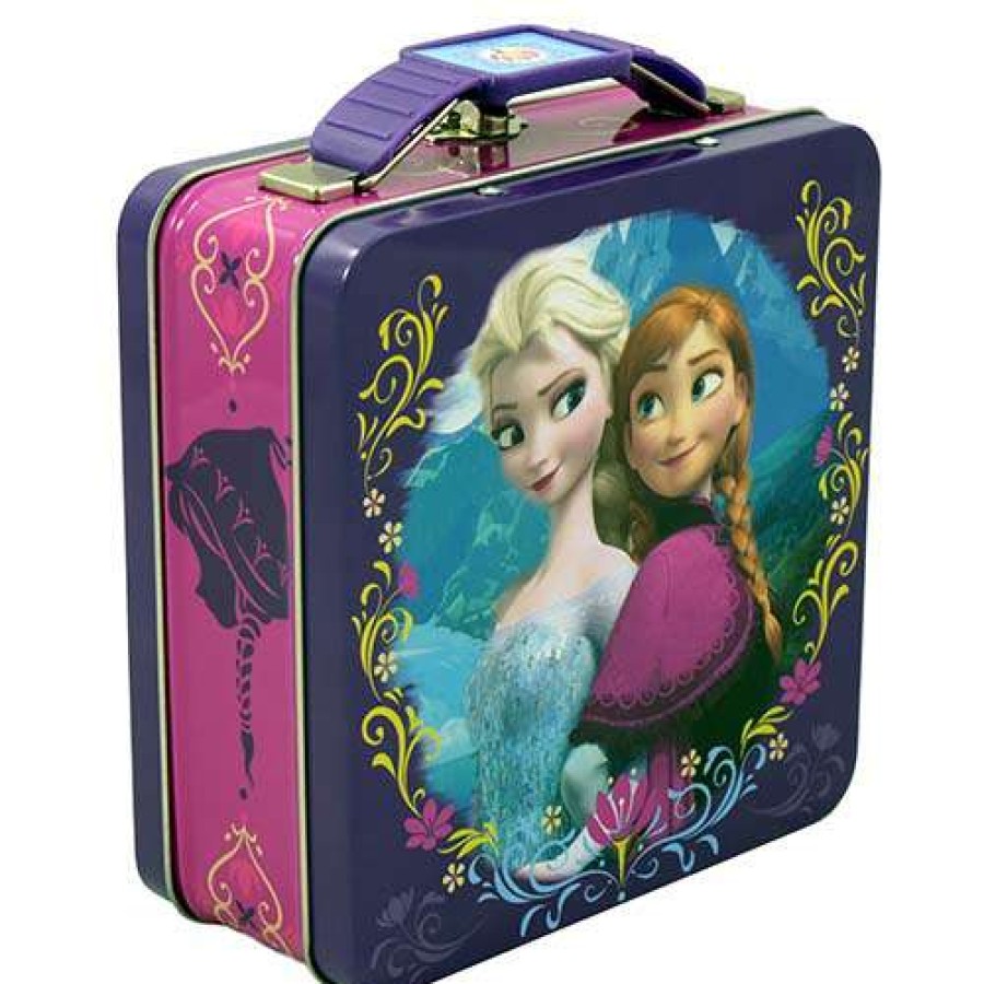 Home & Decor * | Best Sale Disney Tin Carry All Frozen Anna And Elsa Loving Sisters