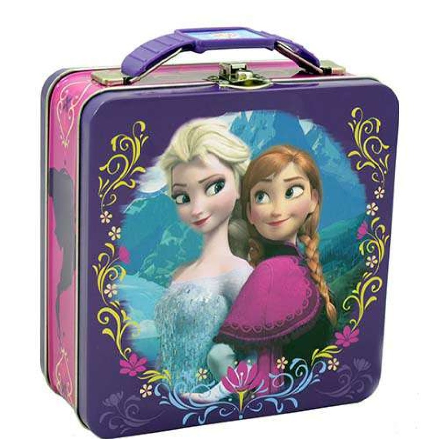 Home & Decor * | Best Sale Disney Tin Carry All Frozen Anna And Elsa Loving Sisters