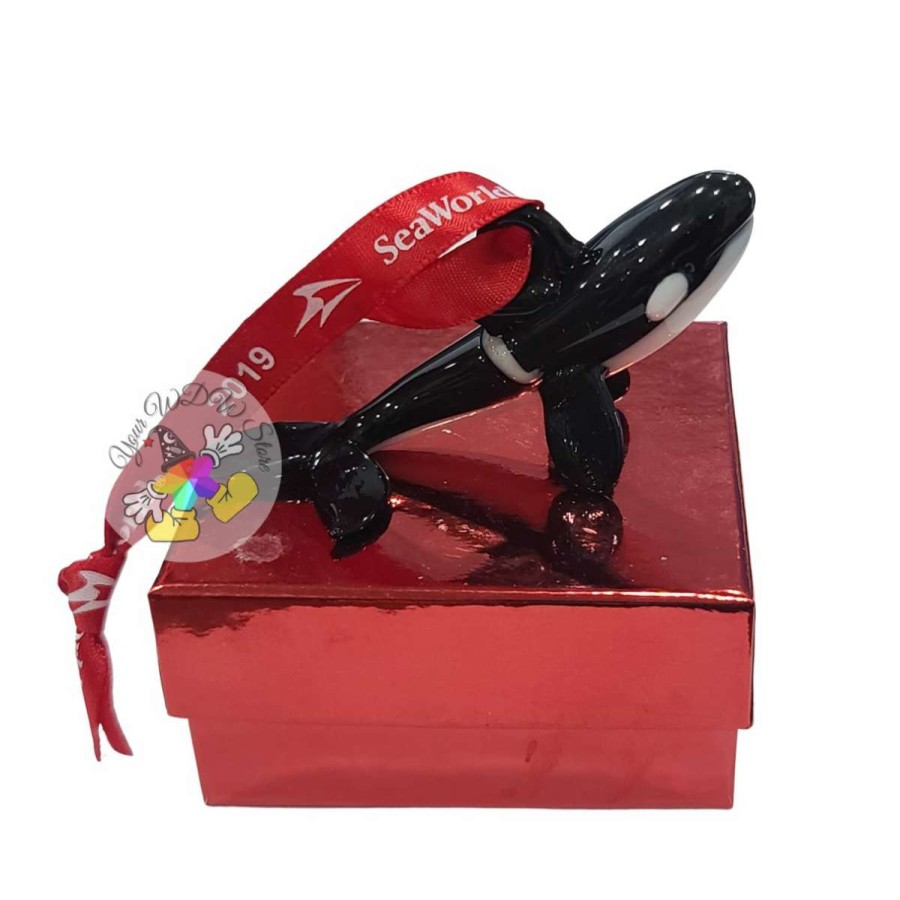 Home & Decor * | Seaworld Ornament Passholder Glass Orca Killer Whale Flash Sale Disney