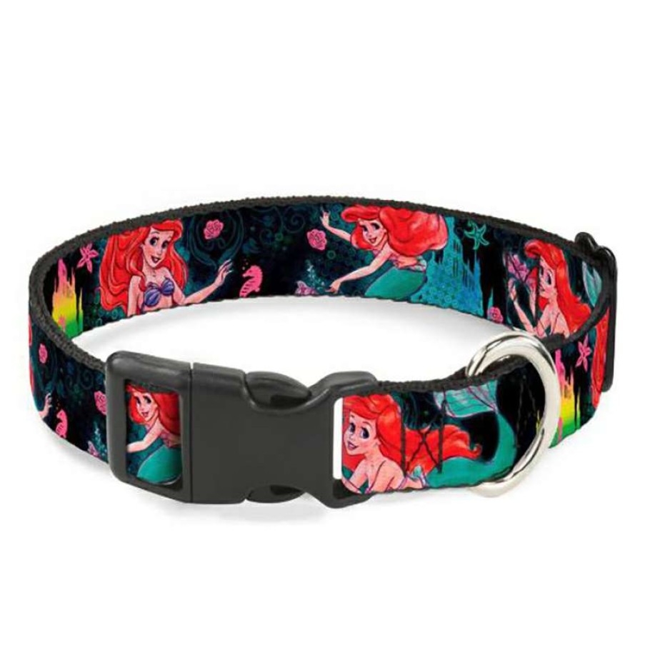 Home & Decor * | Discount Disney Designer Breakaway Pet Collar Ariel Underwater Palace Silhouette