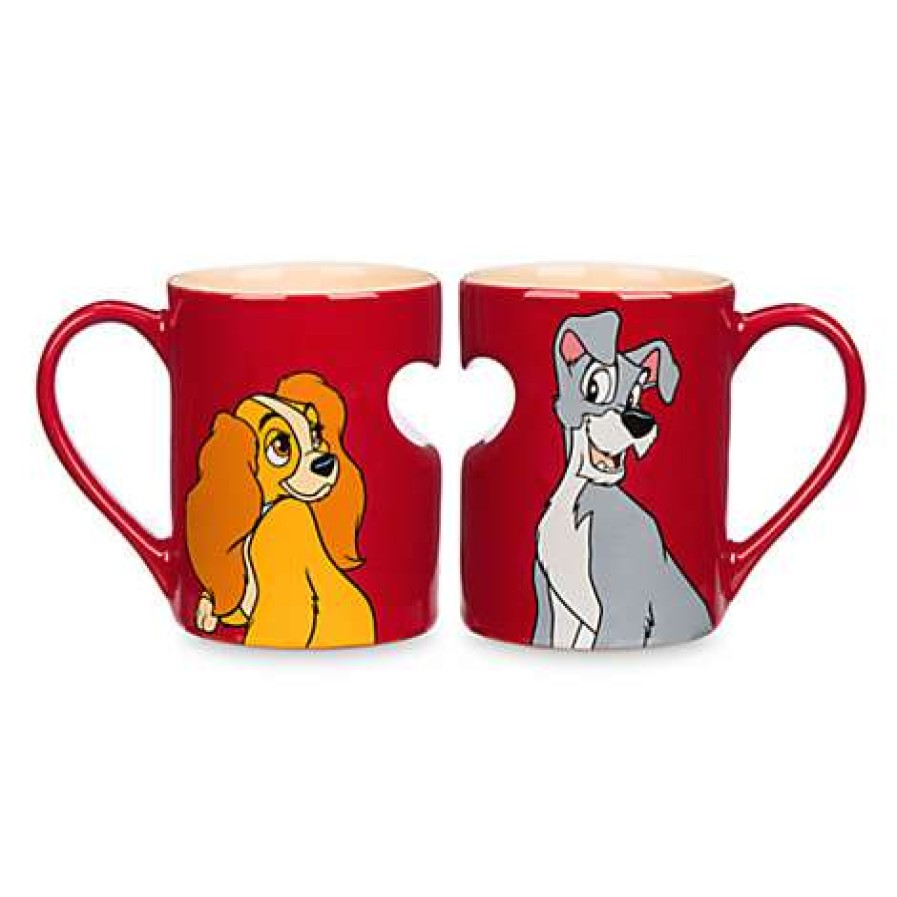 Home & Decor * | Best Quality Disney Coffee Cup Set Lady And The Tramp True Love