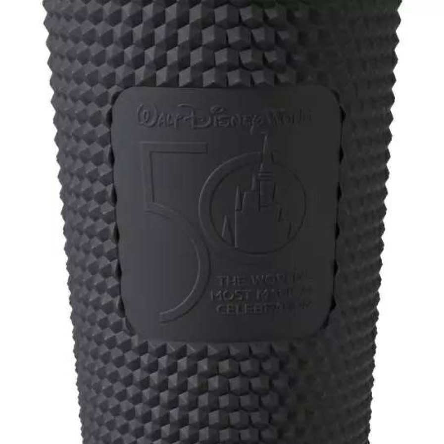 Home & Decor * | Disney Geometric Starbucks Tumbler Walt Disney World 50Th Anniversary Black Online Sale