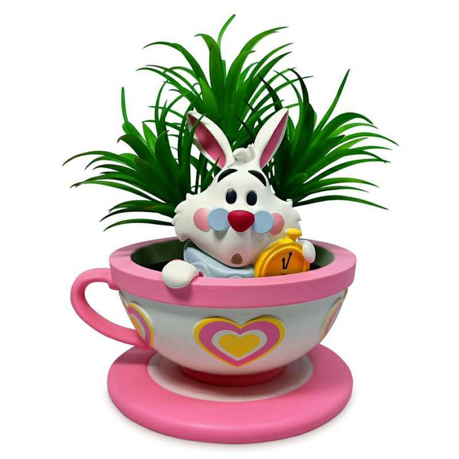 Home & Decor * | Disney Faux Succulent Planter White Rabbit Tea Cup By Jerrod Maruyama Best-Selling