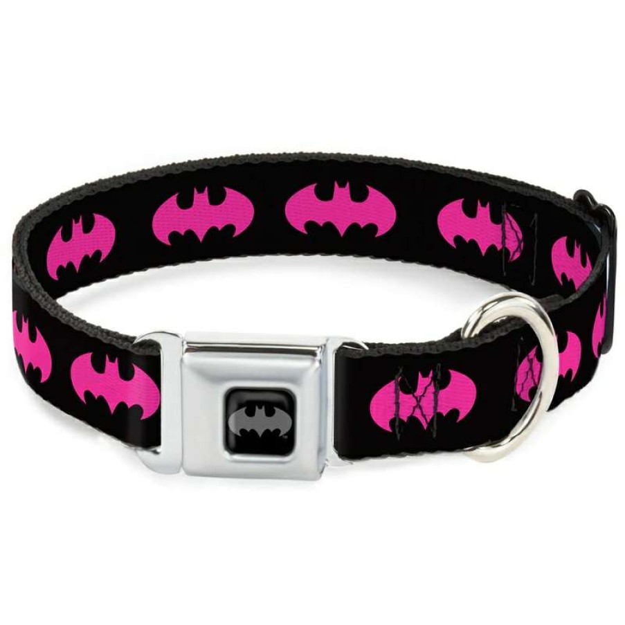 Home & Decor * | Good Quality Disney Designer Pet Collar Batman Bat Signal Pink