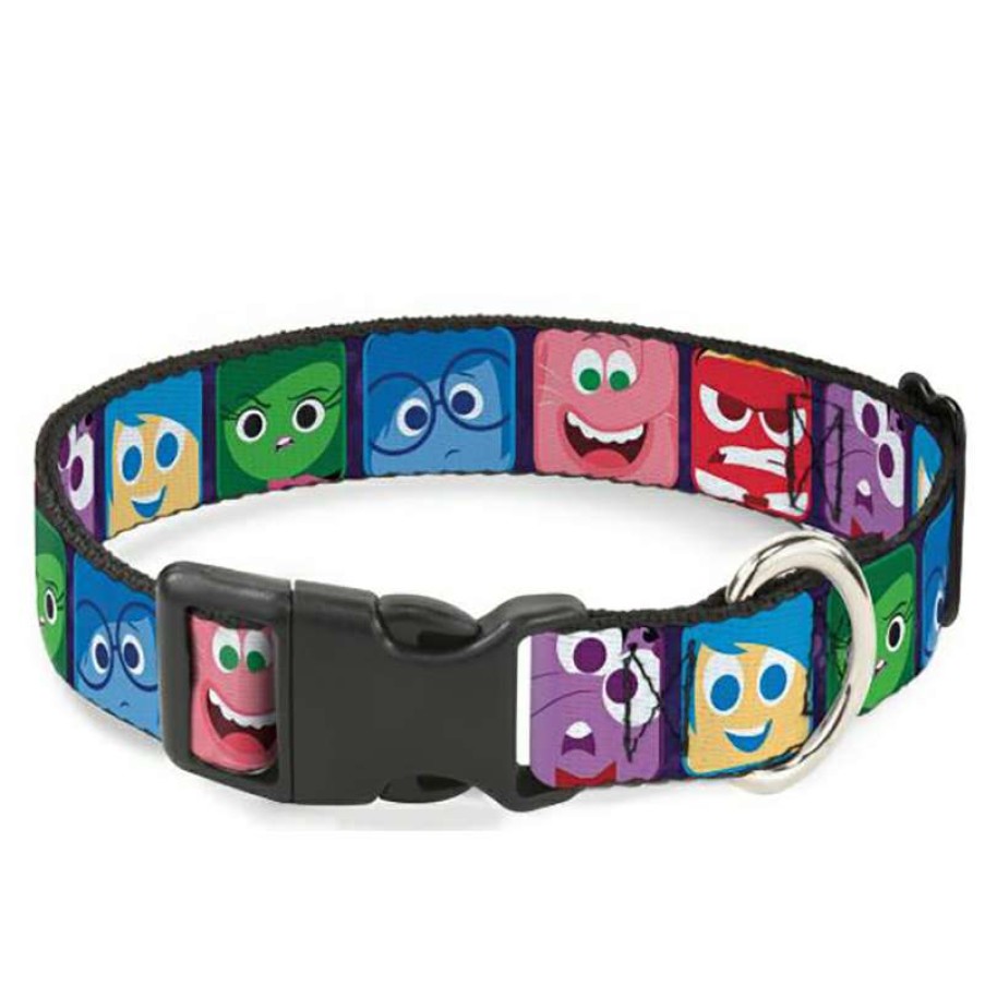 Home & Decor * | Best Quality Disney Designer Breakaway Pet Collar Inside Out Character Expression Blocks