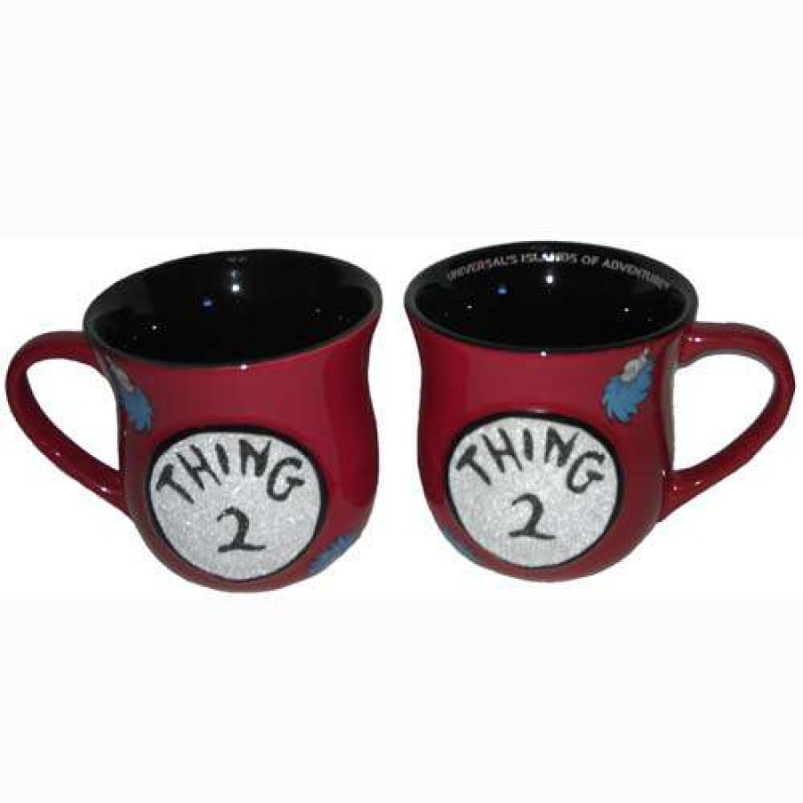 Home & Decor * | Best Sellers Disney Universal Coffee Cup Dr. Seuss Thing 2 Red Beaded