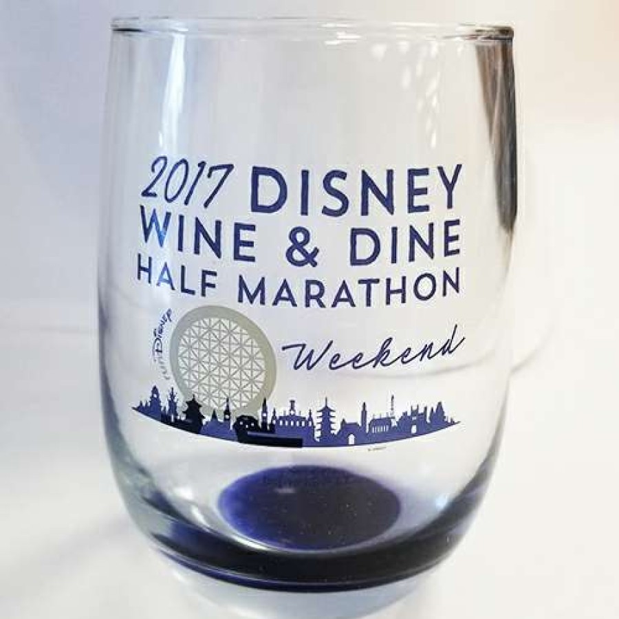 Home & Decor * | Best Sellers Disney Stemless Glass Rundisney Wine And Dine Marathon Weekend 2017