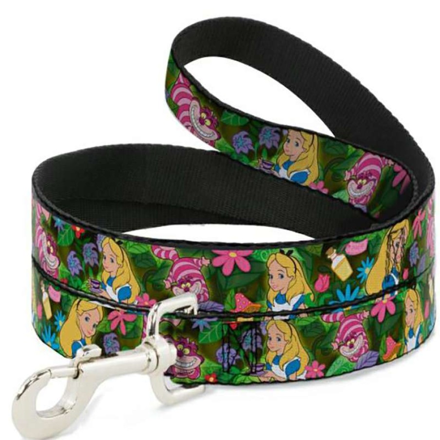 Home & Decor * | Top Sellers Disney Designer Pet Leash Alice & Cheshire Cat Flowers