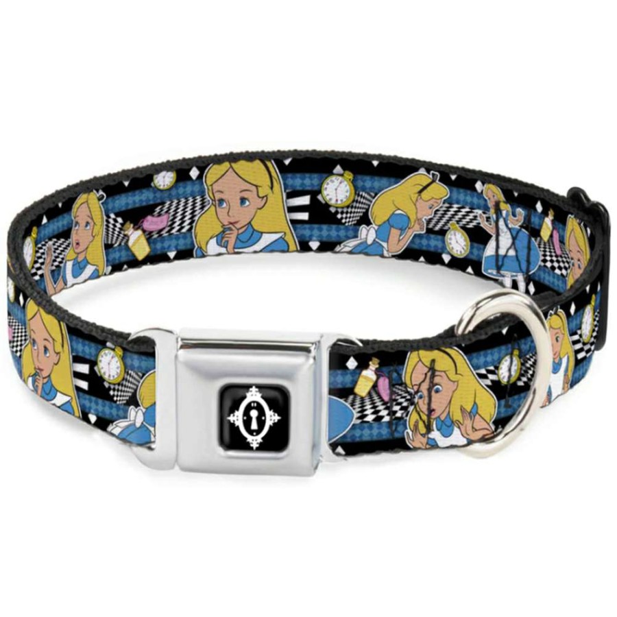 Home & Decor * | Bestsellers Disney Designer Pet Collar Alice In Wonderland W/ Clocks