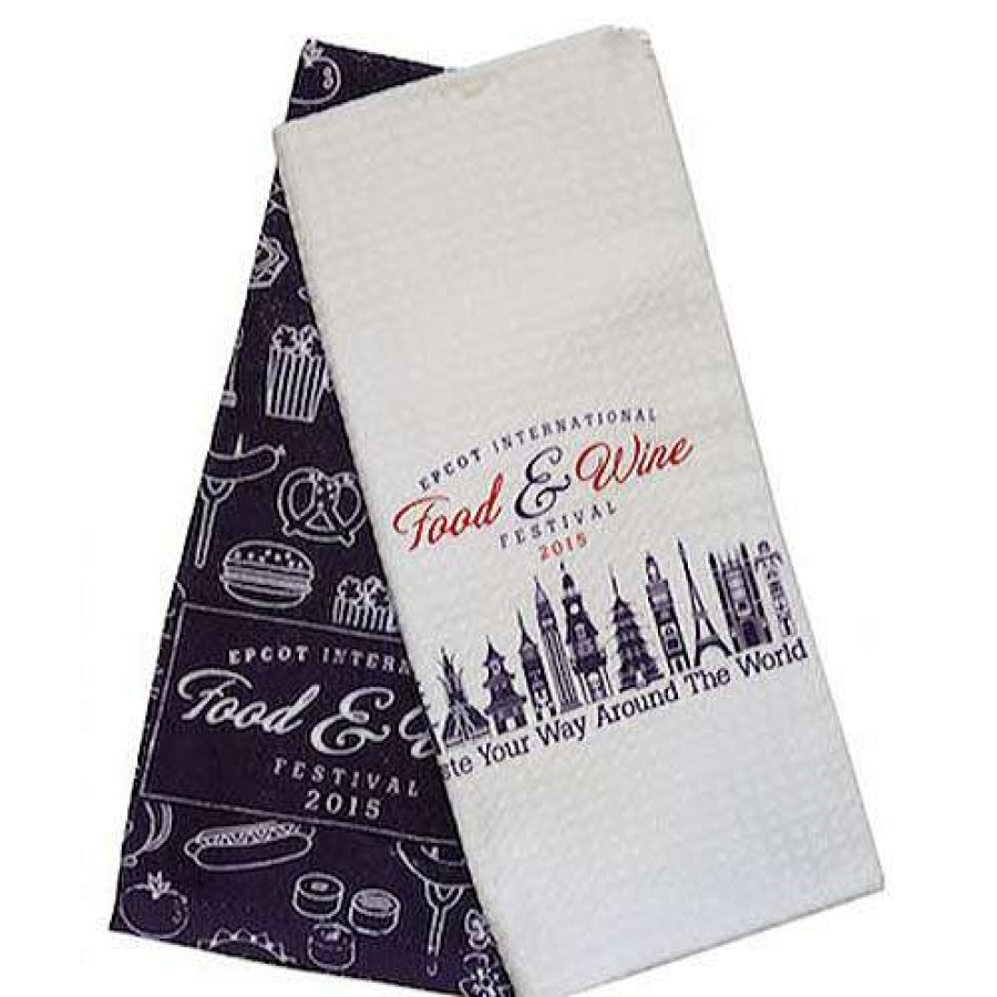 Home & Decor * | Discount Disney Dish Towel Set Food And Wine Festival 2015