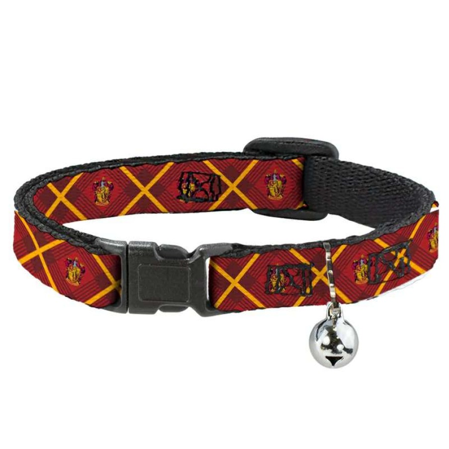 Home & Decor * | Wholesale Disney Designer Cat Collar Harry Potter Plaid Gryffindor Crest