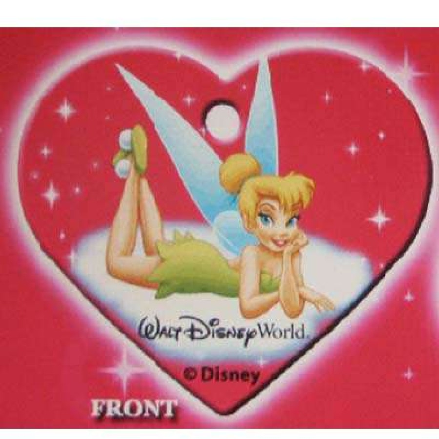 Home & Decor * | Bestsellers Disney Engraved Id Tag Tinker Bell On Heart