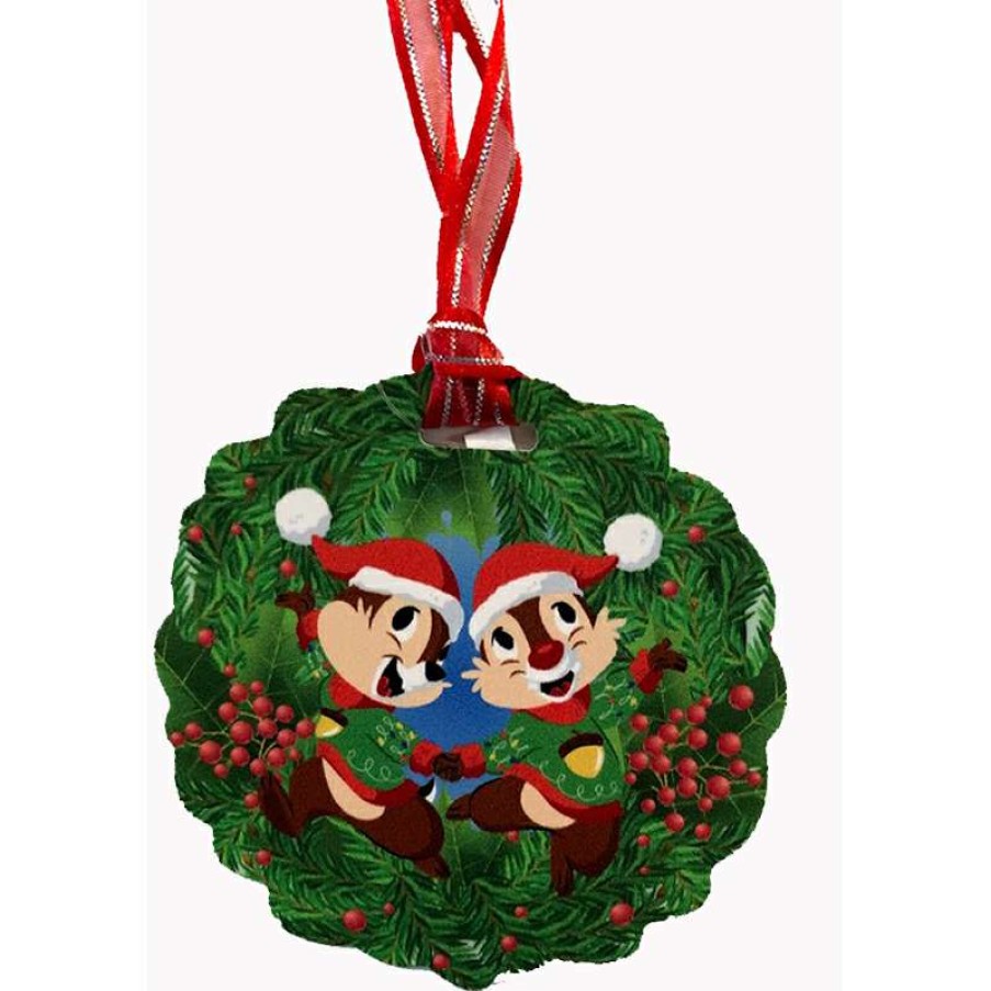 Home & Decor * | Disney Ornament W/ Map & Stickers Chip & Dale'S Christmas Tree Spree 2019 Chip & Dale Epcot Festival Of The Holidays Discounts