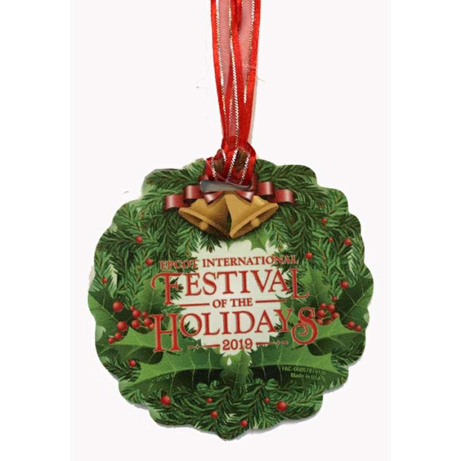 Home & Decor * | Disney Ornament W/ Map & Stickers Chip & Dale'S Christmas Tree Spree 2019 Chip & Dale Epcot Festival Of The Holidays Discounts