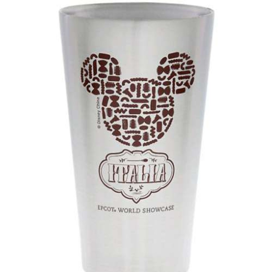 Home & Decor * | Best-Selling Disney Tumbler Glass Epcot World Showcase Italy Pasta Mickey Icon