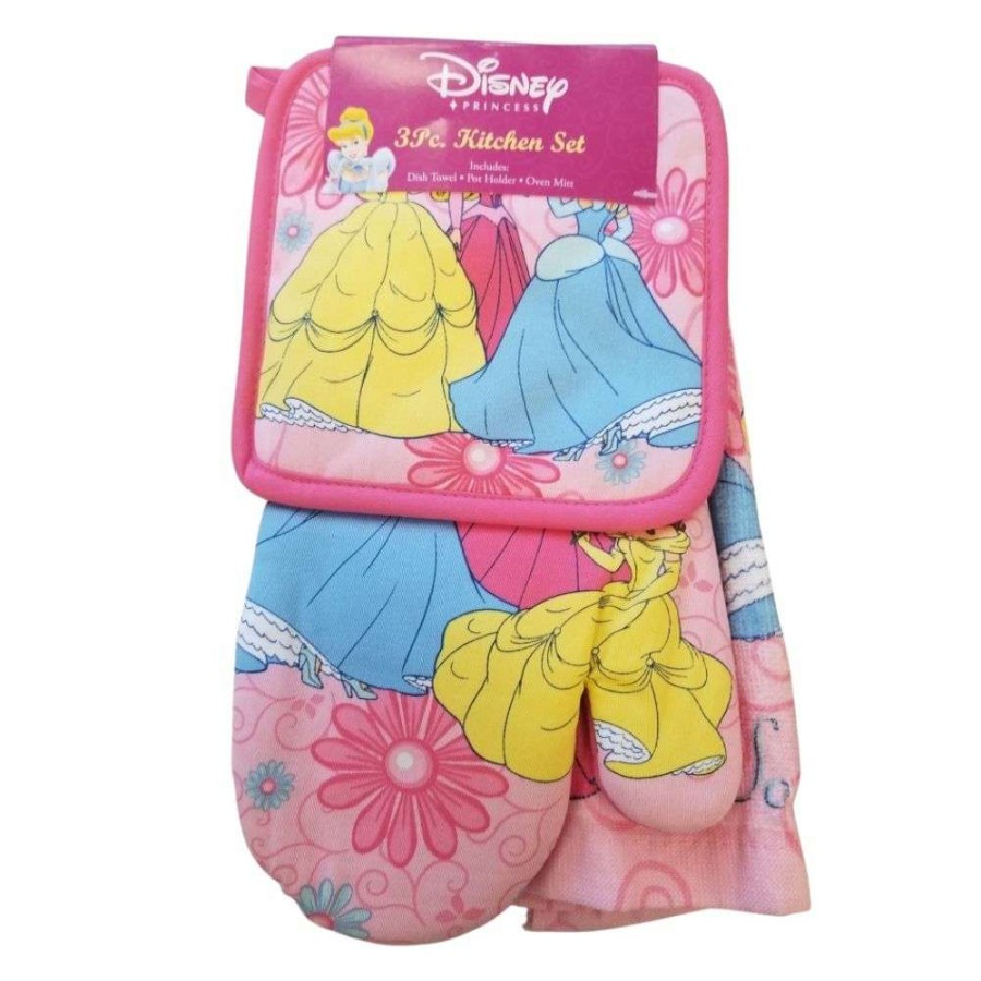 Home & Decor * | Disney Kitchen Towel Potholder Set Pricesses Pink New