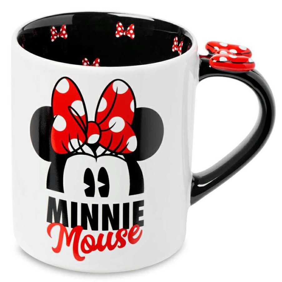 Home & Decor * | Best Sale Disney Coffee Cup Minnie Mouse Bow Topped Handle