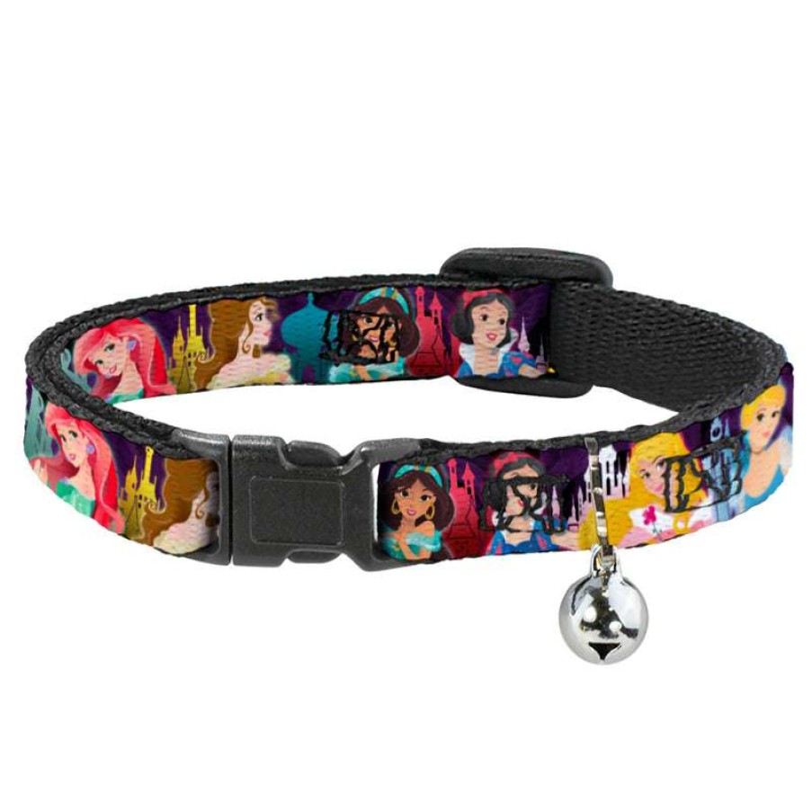 Home & Decor * | Best-Selling Disney Designer Cat Collar Princess W/Their Castles