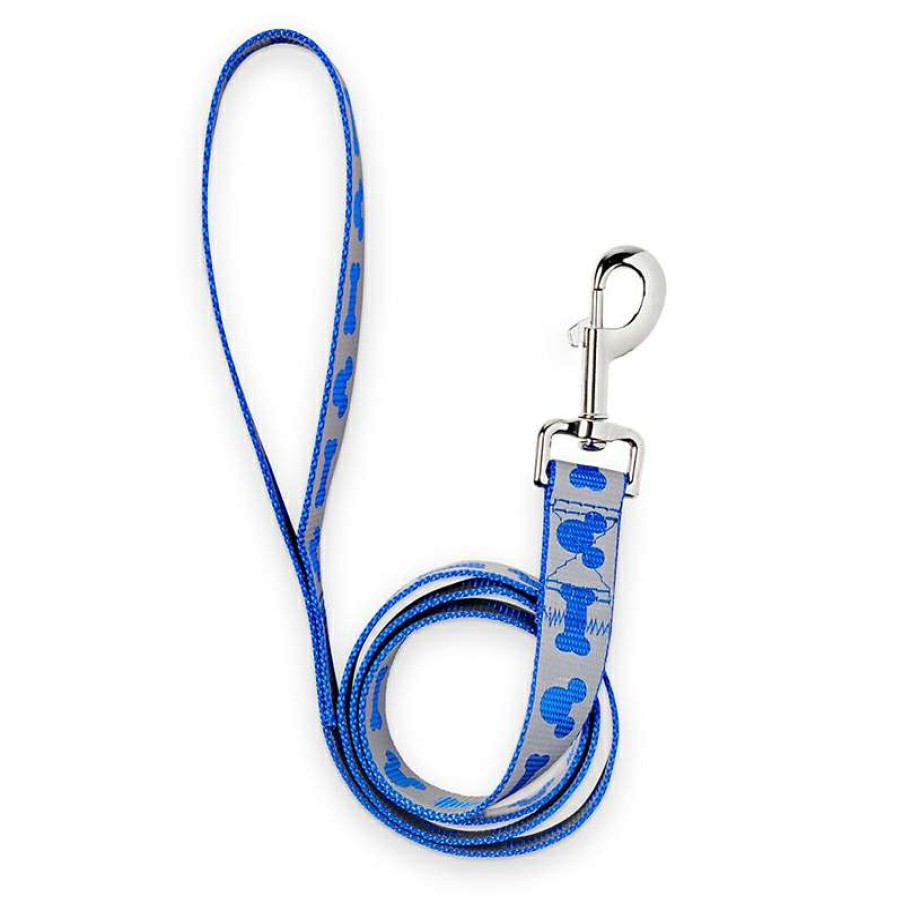 Home & Decor * | Bestsellers Disney Tails Reflective Dog Leash Mickey Mouse Blue Medium