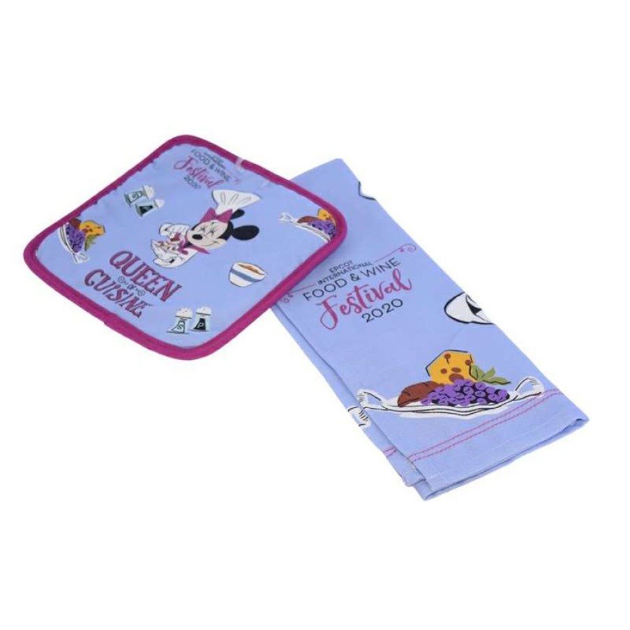 Home & Decor * | Disney Kitchen Towel Potholder Set Epcot International Food And Wine Festival Best Quality