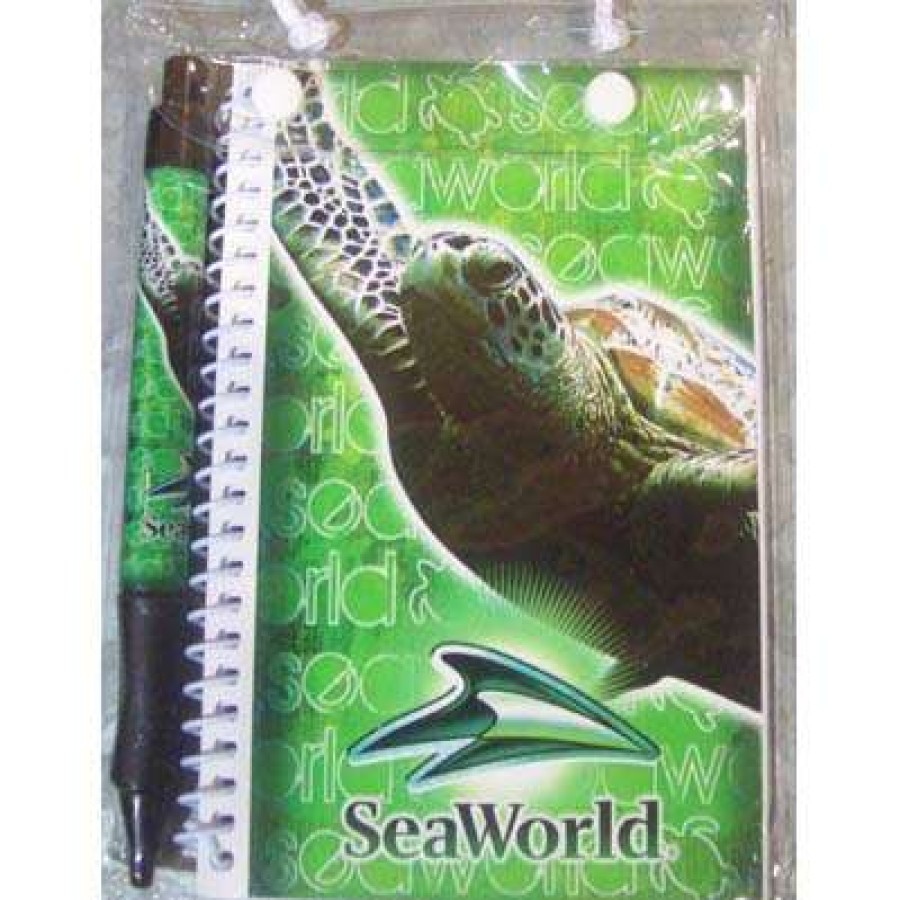 Home & Decor * | Sells Cheap Disney Seaworld Autograph Book With Pen And Case Green Sea Turtle