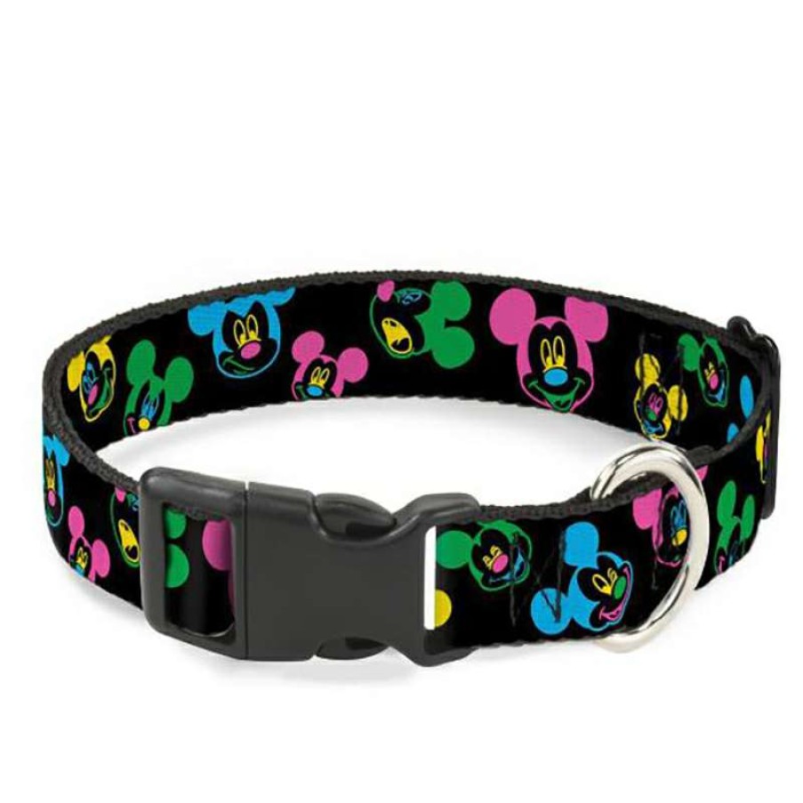 Home & Decor * | Bestsellers Disney Designer Breakaway Pet Collar Neon Mickey Mouse Expressions