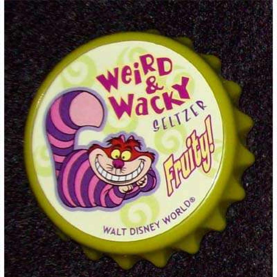 Home & Decor * | Discount Disney Kitchen Magnet Soda Pop Bottle Cap Cheshire Cat