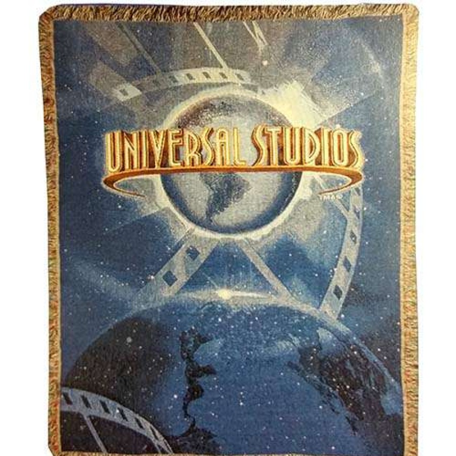 Home & Decor * | Universal Woven Blanket Universal Studios Globe Logo Hot Selling Disney