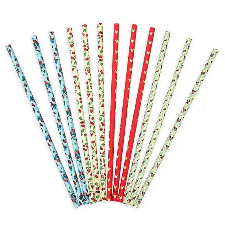 Home & Decor * | Disney Paper Straw Set Mickey & Minnie Mouse Retro Special