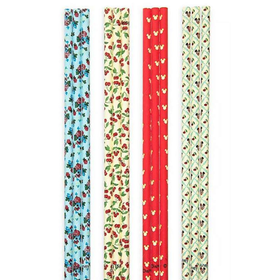 Home & Decor * | Disney Paper Straw Set Mickey & Minnie Mouse Retro Special