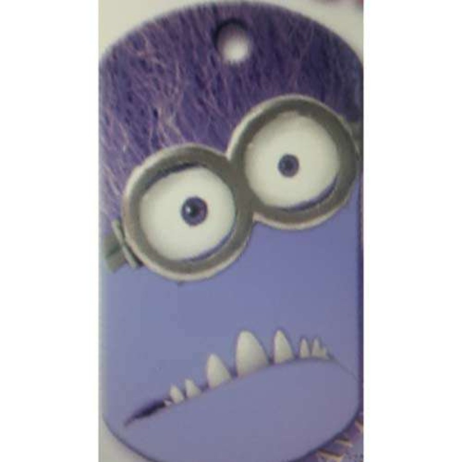 Home & Decor * | Bestsellers Disney Universal Engraved Id Tag Despicable Me Purple Minion