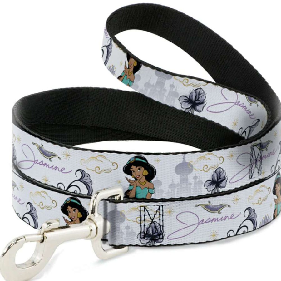 Home & Decor * | Best Sale Disney Designer Pet Leash Aladdin Jasmine Pose W/ Flowers