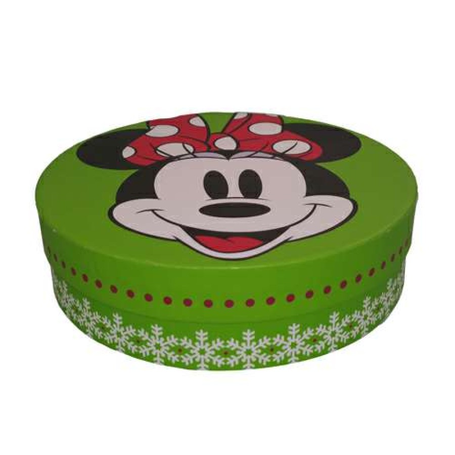 Home & Decor * | Cheap Online Disney Gift Box Minnie Mouse 7" Round Green