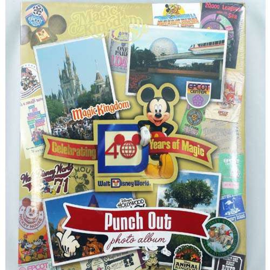 Home & Decor * | Offering Discounts Disney Photo Album Walt Disney World 40Th Anniversary Punch Out