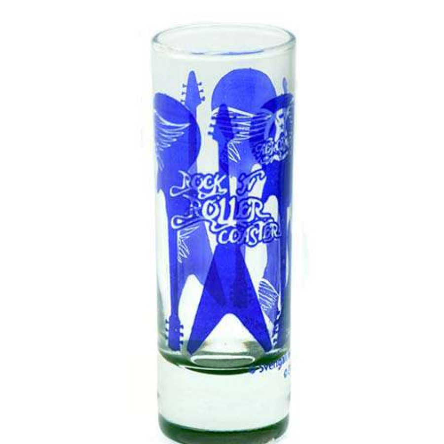 Home & Decor * | Disney Shooter Shot Glass Aerosmith Rock N Roller Coaster Blue Official