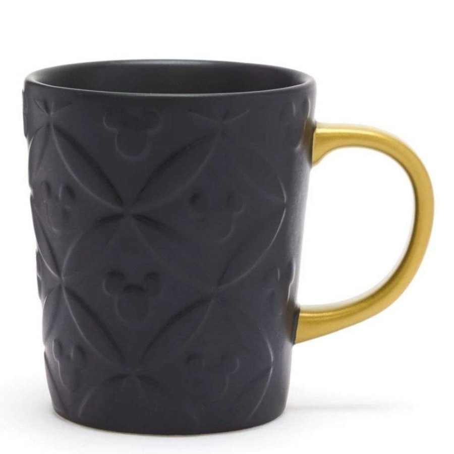 Home & Decor * | Disney Mug Mickey Mouse Homestead Collection Black With Gold Handle Online Sale