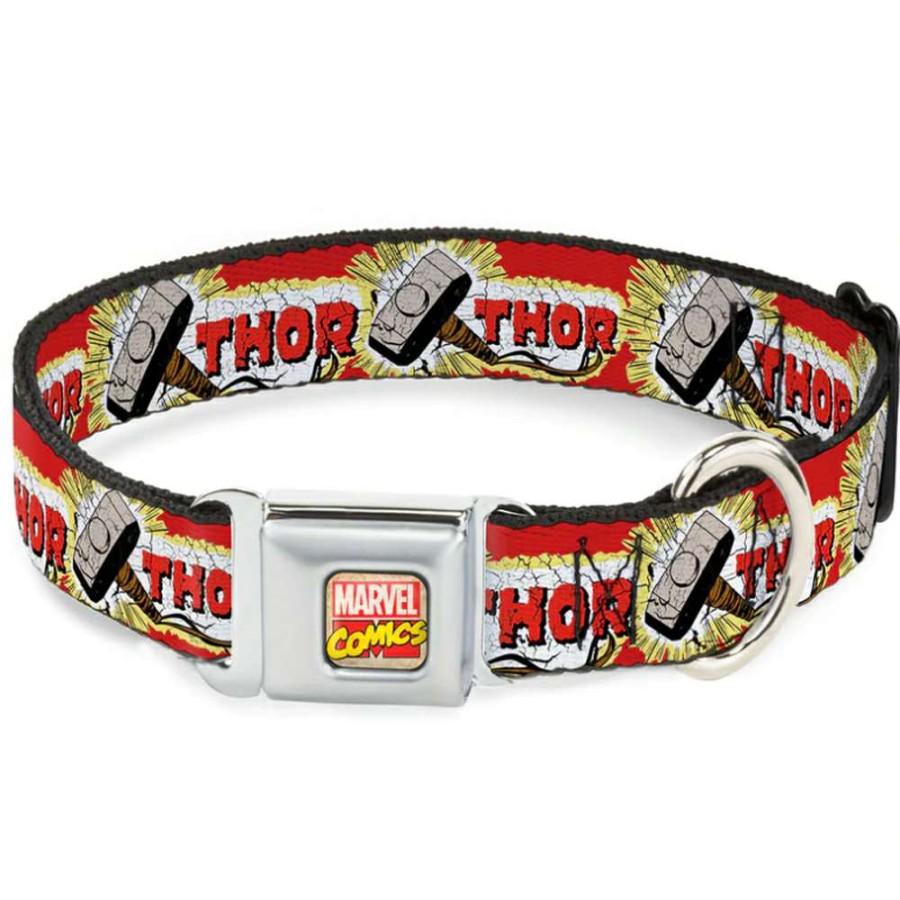 Home & Decor * | Best Quality Disney Designer Pet Collar Thor & Hammer Logo