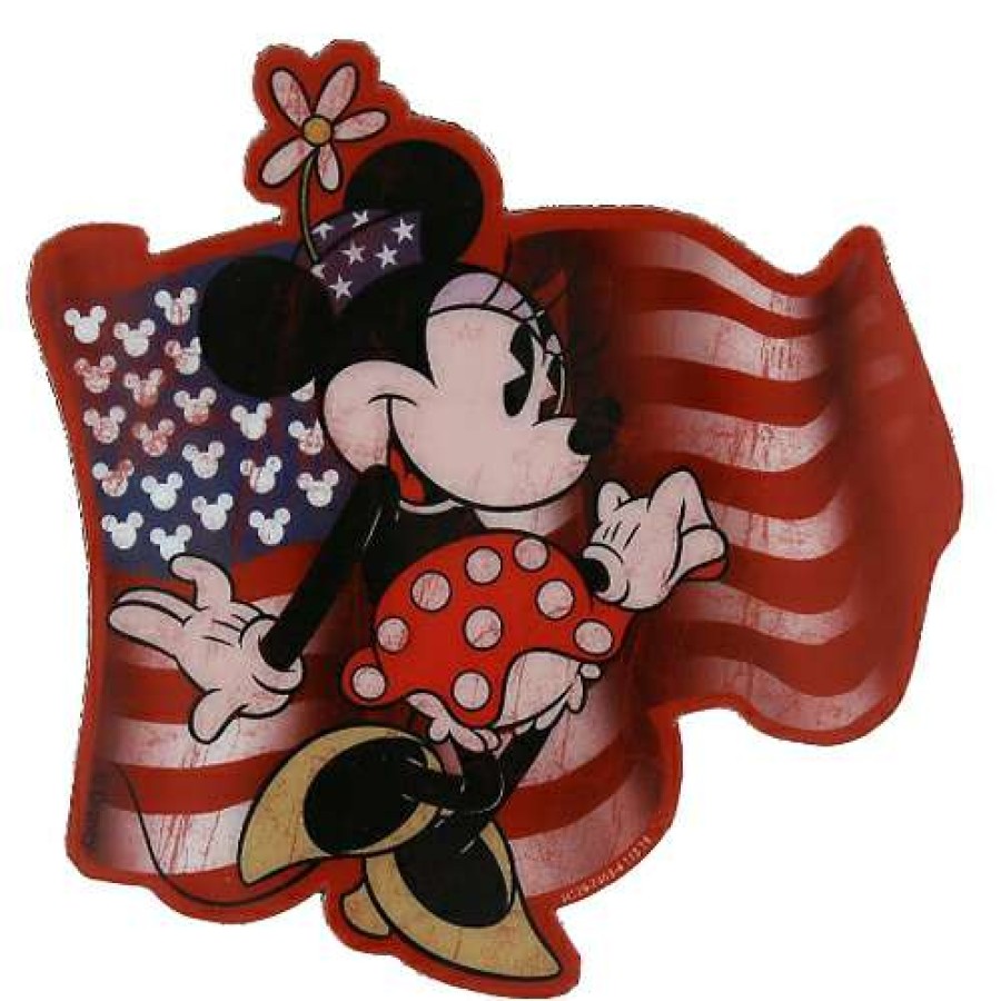 Home & Decor * | Disney Magnet U.S.A Flag Minnie Mouse Sales