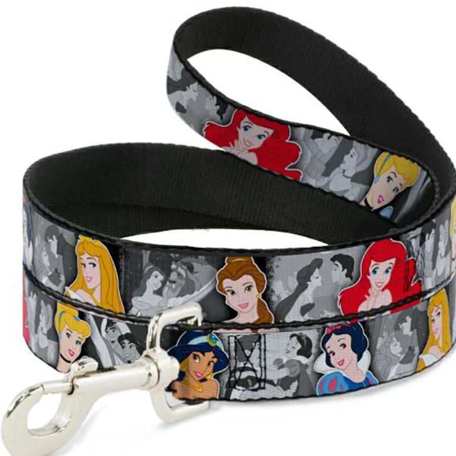 Home & Decor * | Discount Disney Designer Pet Leash Princesses & Their Princes B&W Scenes