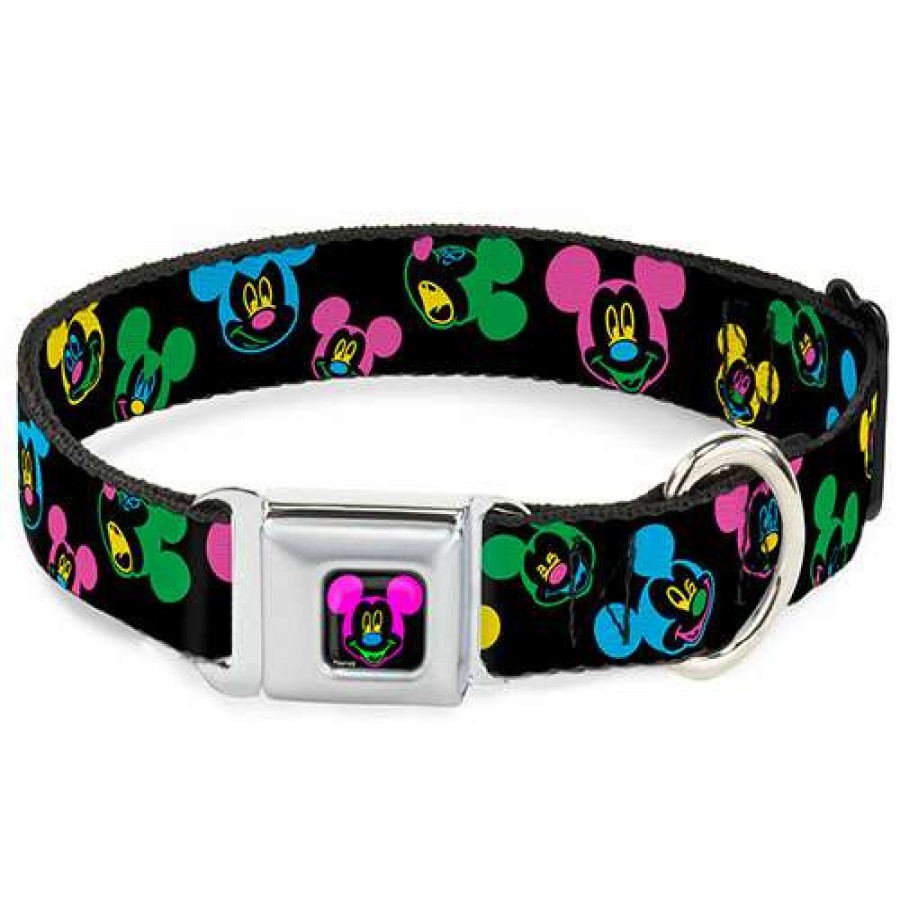 Home & Decor * | Wholesale Disney Designer Pet Collar Neon Mickey Mouse Expressions