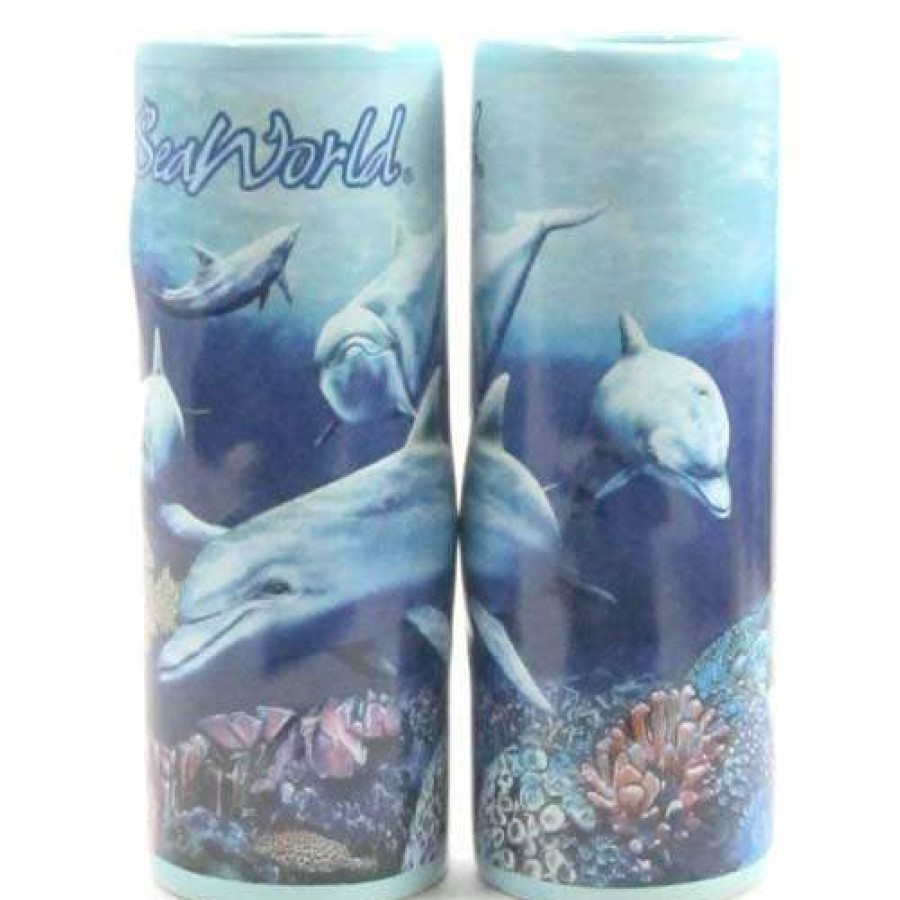 Home & Decor * | Seaworld Tall Shooter Shot Glass Dolphin Reef Sales Disney