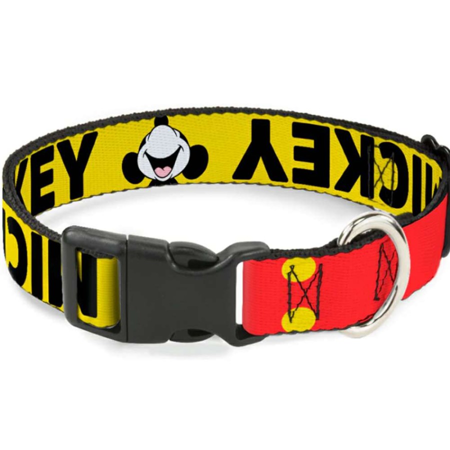 Home & Decor * | Reasonable Price Disney Designer Breakaway Pet Collar Mickey Mouse Smiling Looking Up