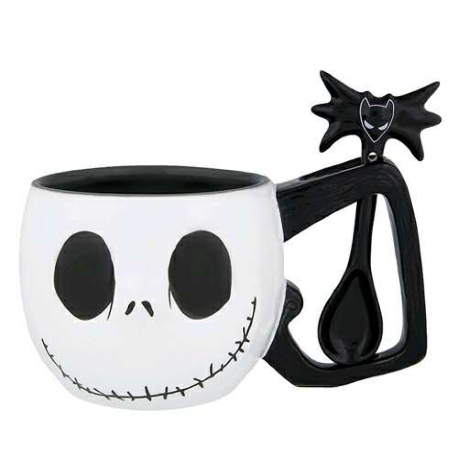 Home & Decor * | Bestsellers Disney Coffee Cup & Spoon Set Jack Skellington