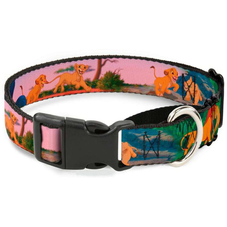 Home & Decor * | Disney Designer Martingale Dog Collar Simba & Nala Scenes Quick Expedition