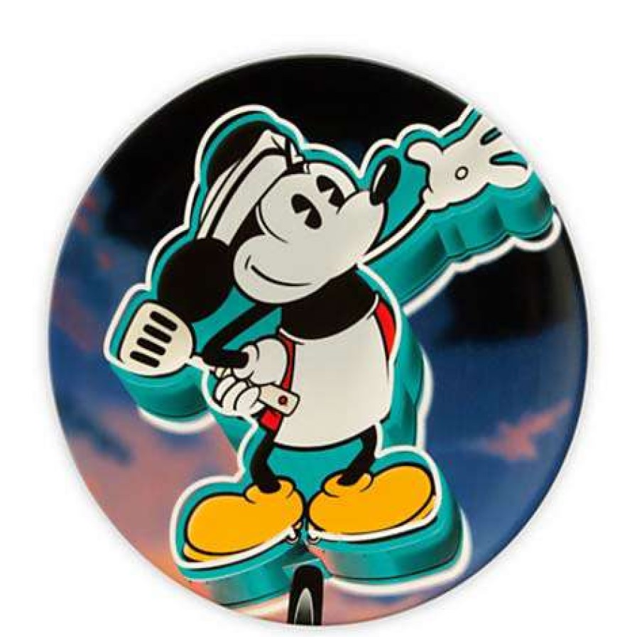 Home & Decor * | New Arrivals Disney Dessert Plate Mickey'S Diner Souvenir Dessert Plate